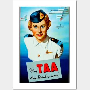 Fly TAA - Vintage Travel Poster Posters and Art